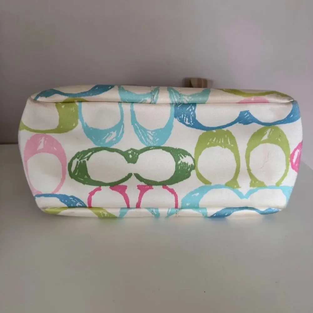 Coach Hamptons Rainbow Pastel Signature Scribble Tote Bag Purse Y2K Style 247 - Picture 7 of 15